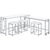 Orleans Furniture - Coaster - Jackson 5-piece Multipurpose Counter Height Table Set White - 182715